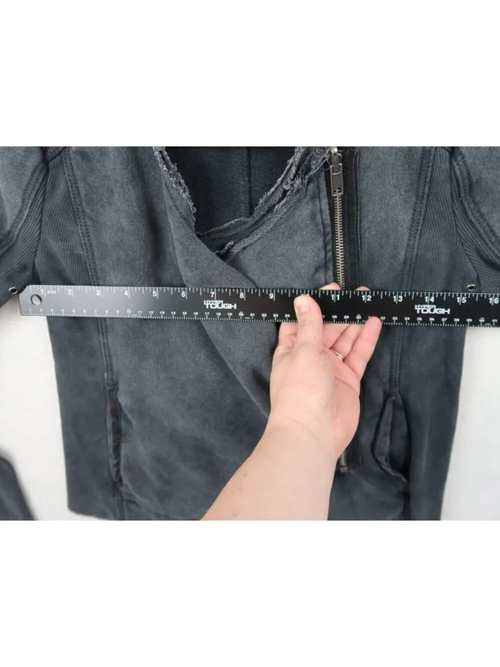 Free People XS Quilted Front-Open Moto Jacket Gray Cotton Artsy